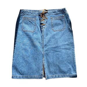 Y2K Denim Knee Length Skirt